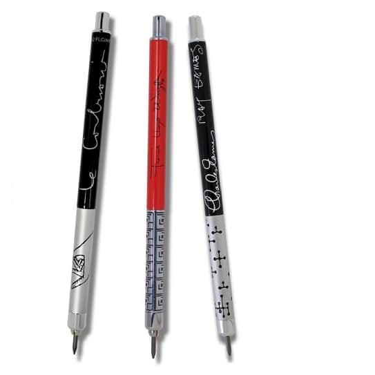 Architect’s mechanical pencil, 3 unique designs: Ronchamp, FLW and Dots