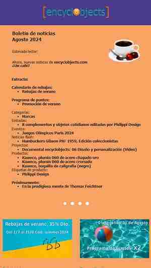 Cover of the August 2024 newsletter of the magazine encyclobjects.com