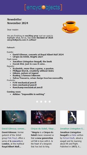 December 2024 Newsletter. Digital magazine of accessories, complements and objects encyclobjects.com. 