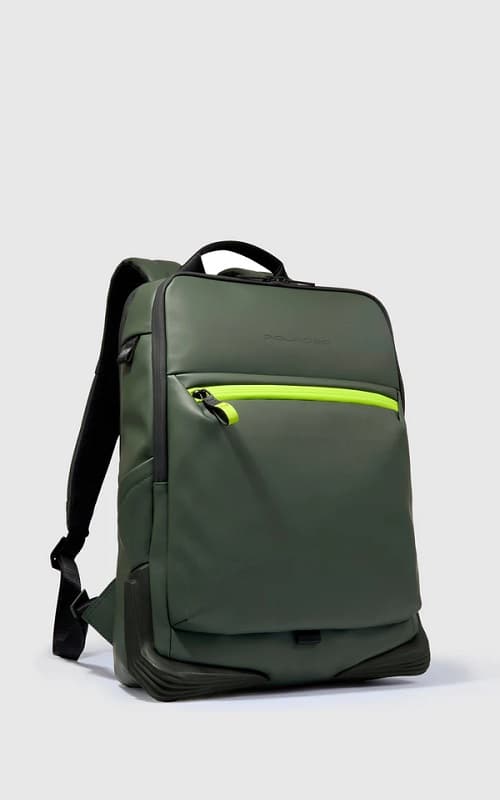 Piquadro backpack 15.6" green and pistachio color. Water-resistant backpack with a capacity for 17 l. 