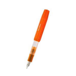 Kaweco, Classic Sport Ice Orange fountain pen. Open presentation in writing position. 